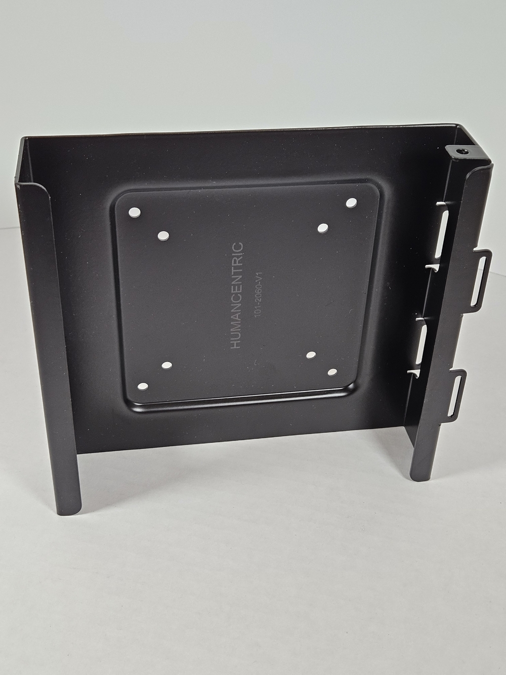 Black VESA Laptop Mount Bracket - Secure Desk Attachment